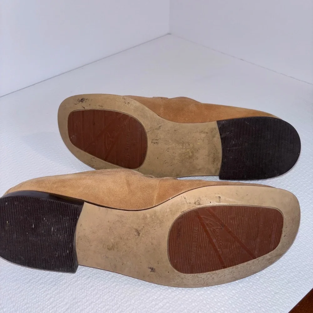 Loafers Caressa Crosstown‎ Collection Suede Leather Tan Brown Flats Shoes 9M